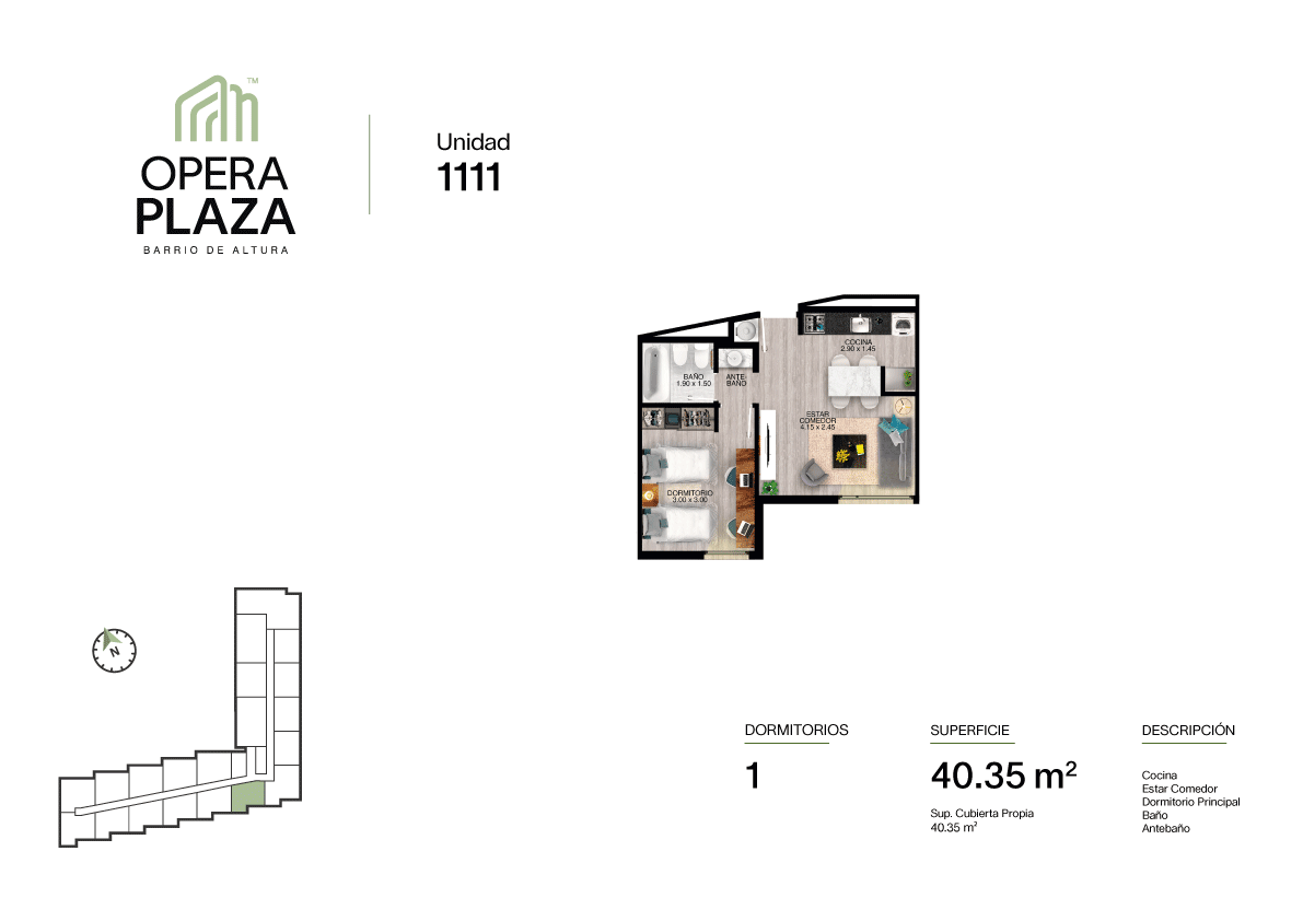 Opera Plaza Torre 1, Piso 1, Unidad 11